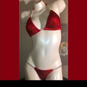 Red competition bikini